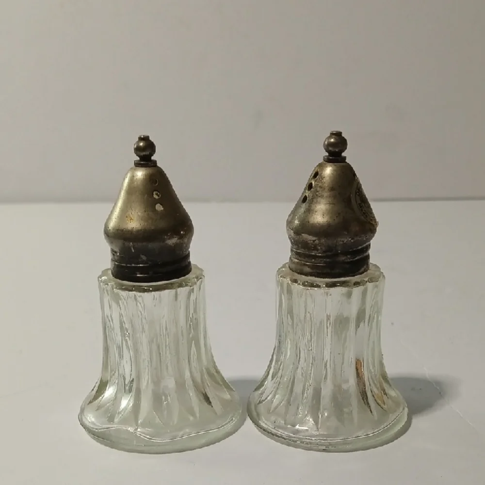 Vintage Glass Salt and Pepper Shakers